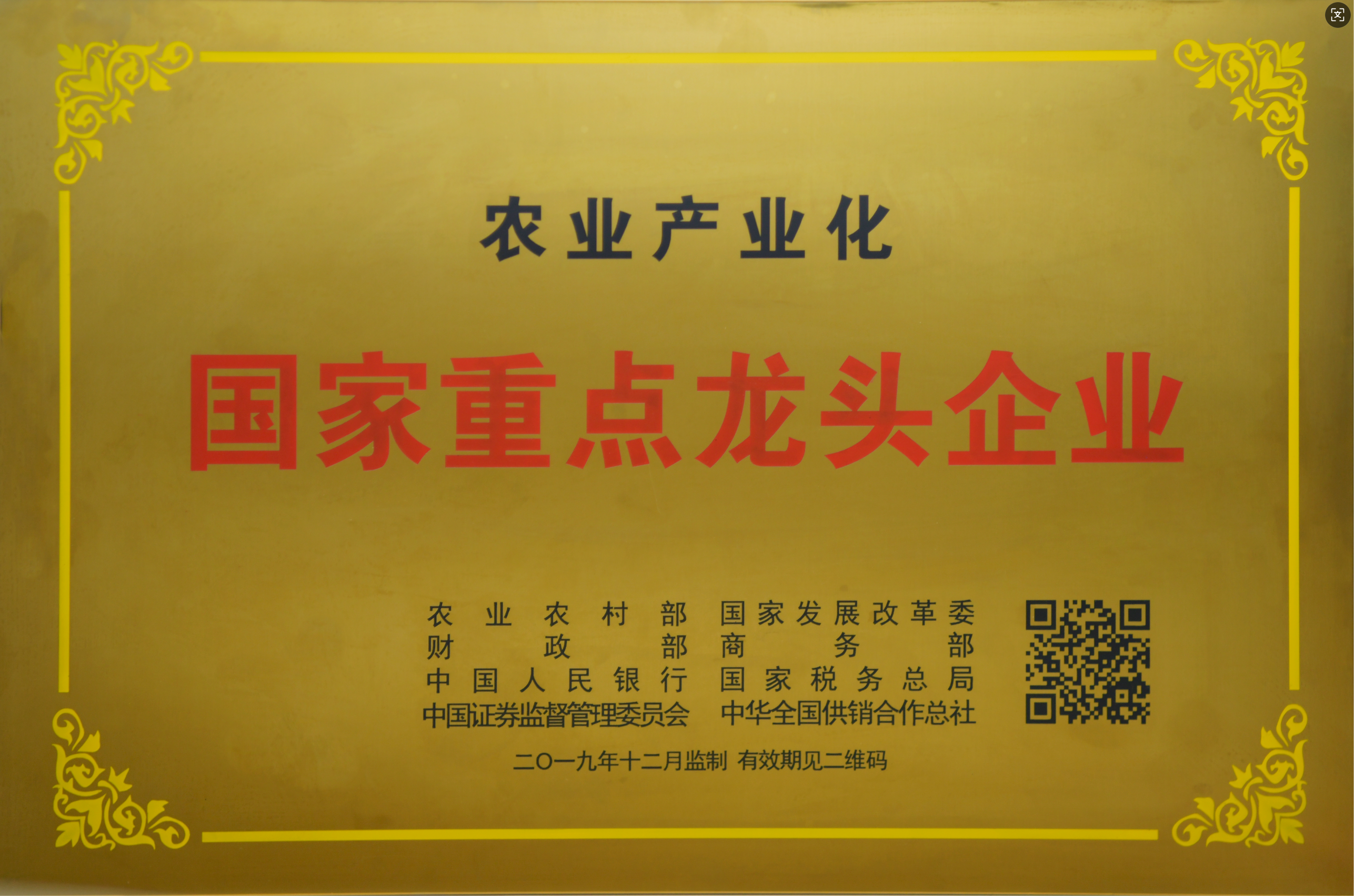 農業産(chan)業化國(guo)傢(jia)重(zhong)點龍頭齊(qi)業